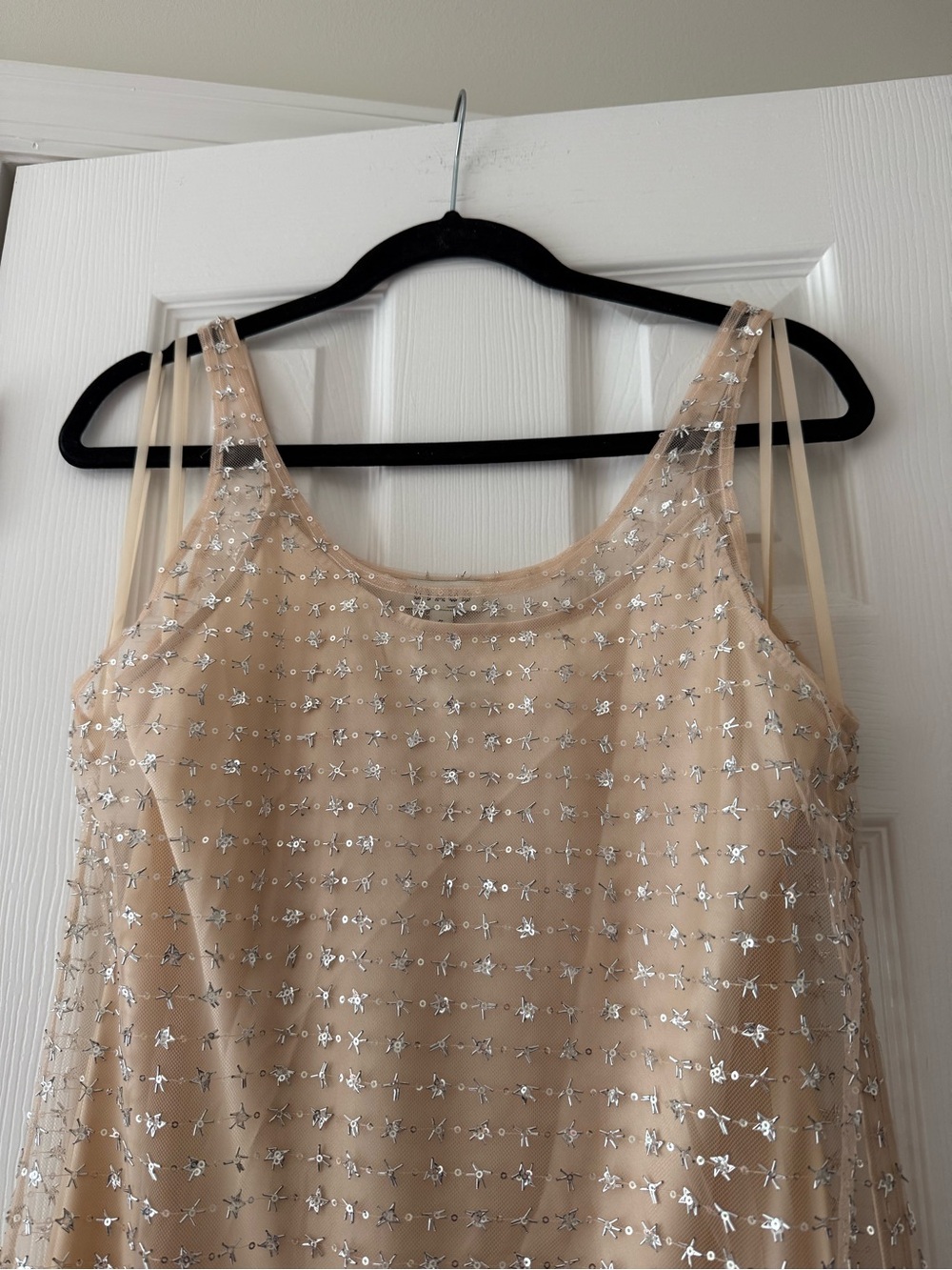 STAUD Aurielle Beaded Tulle Maxi Dress Stardust NEW with tag - Picture 6 of 12